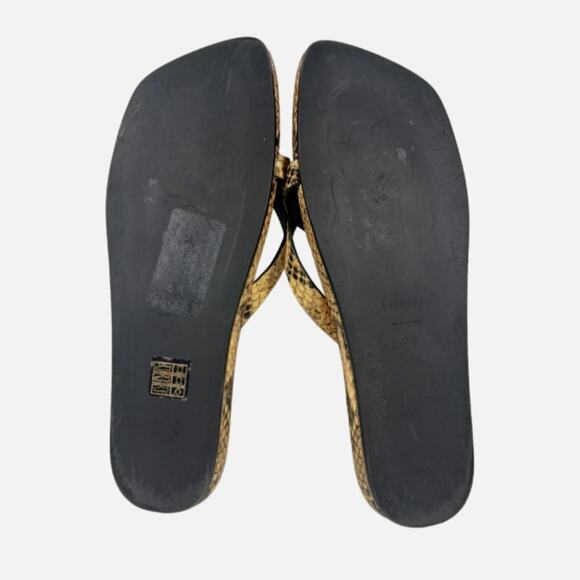 Frame Denim Snake Print Sandals - Black and Tan - Picture 8 of 10